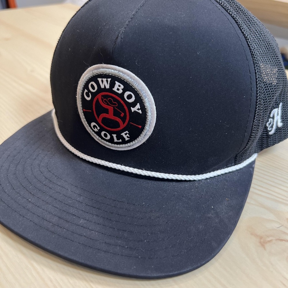 Hooey Cowboy Golf Hat Cap Snap Back Mens One Size Black Rope Trucker Baseball